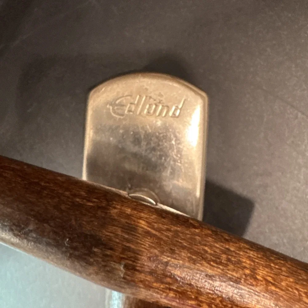 Vintage Edlund Co Hand Twist Can Opener Walnut Handle Mid-Century Modern